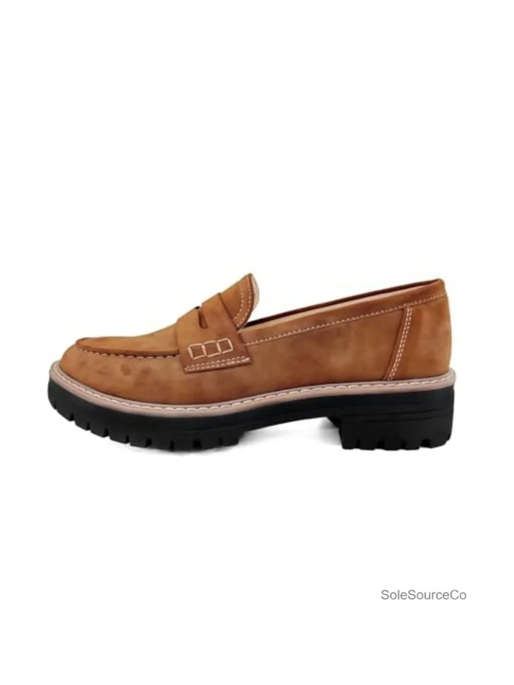 Suede Platform Penny Loafers Slip On Chunky Work Walking